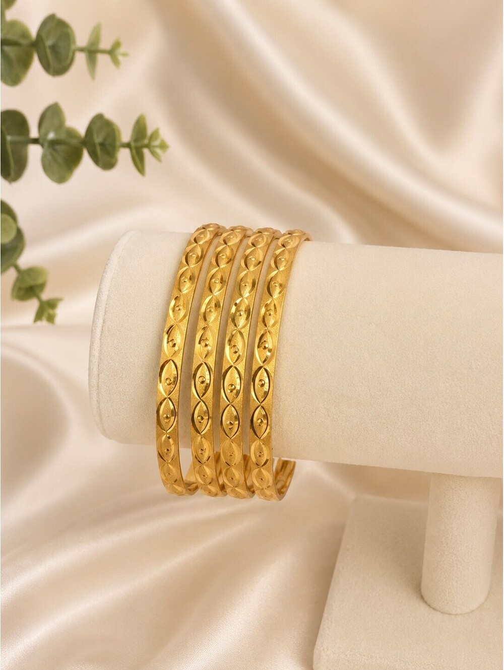Gold Bangle Set - Picture 2 of 3